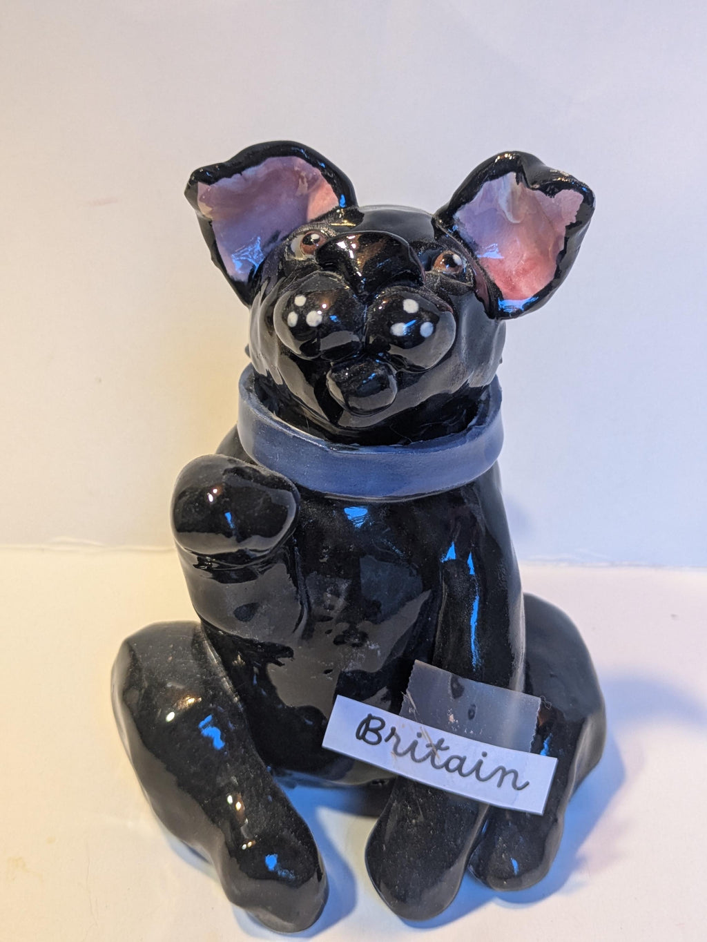 Britain — WhimsiClay One-of-a-Kind Vintage Black Lab Sculpture by Amy Lacombe