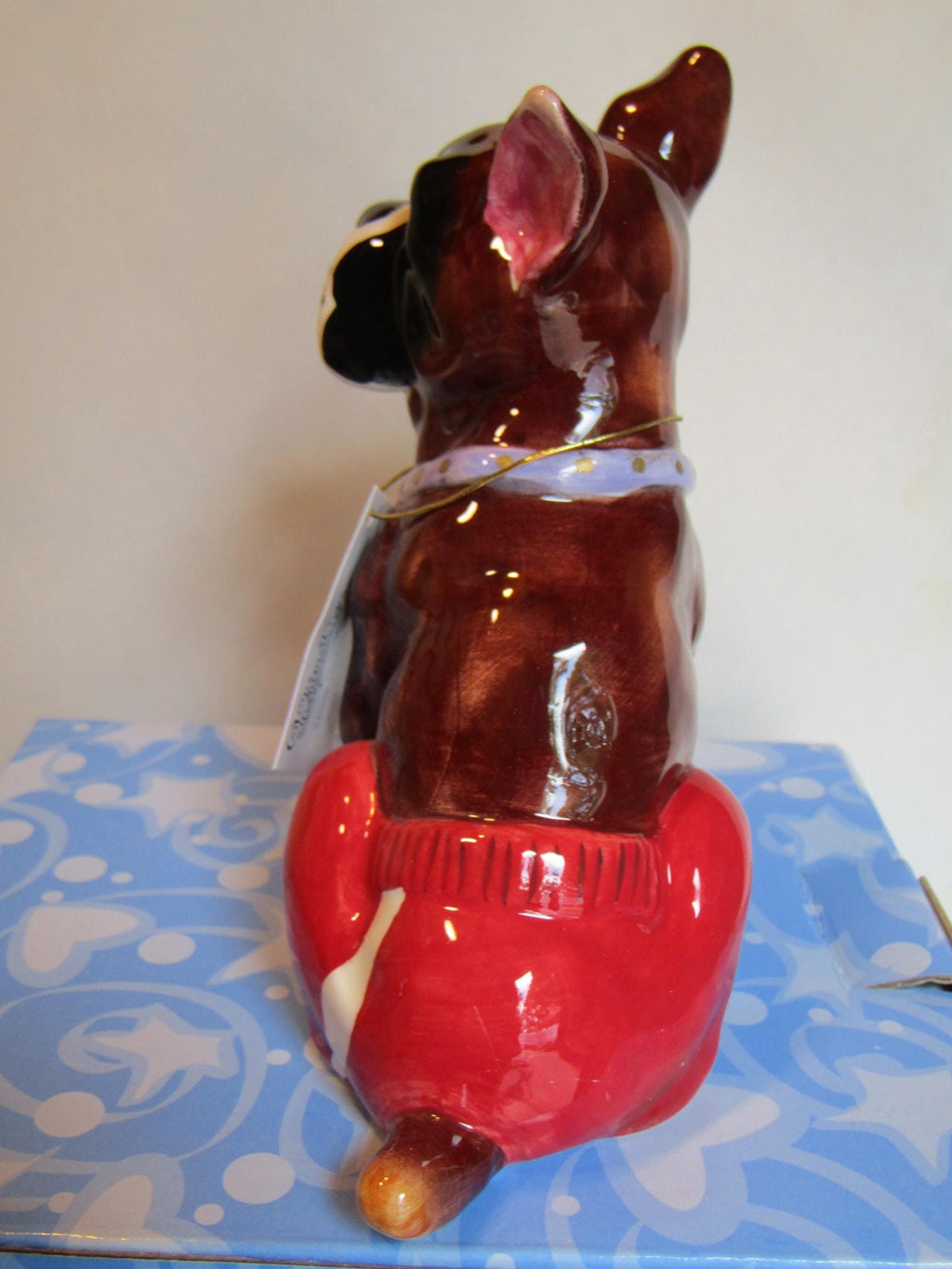 WhimsiClay Boxer Dog Figurine, Dog Lover Gift with Pins