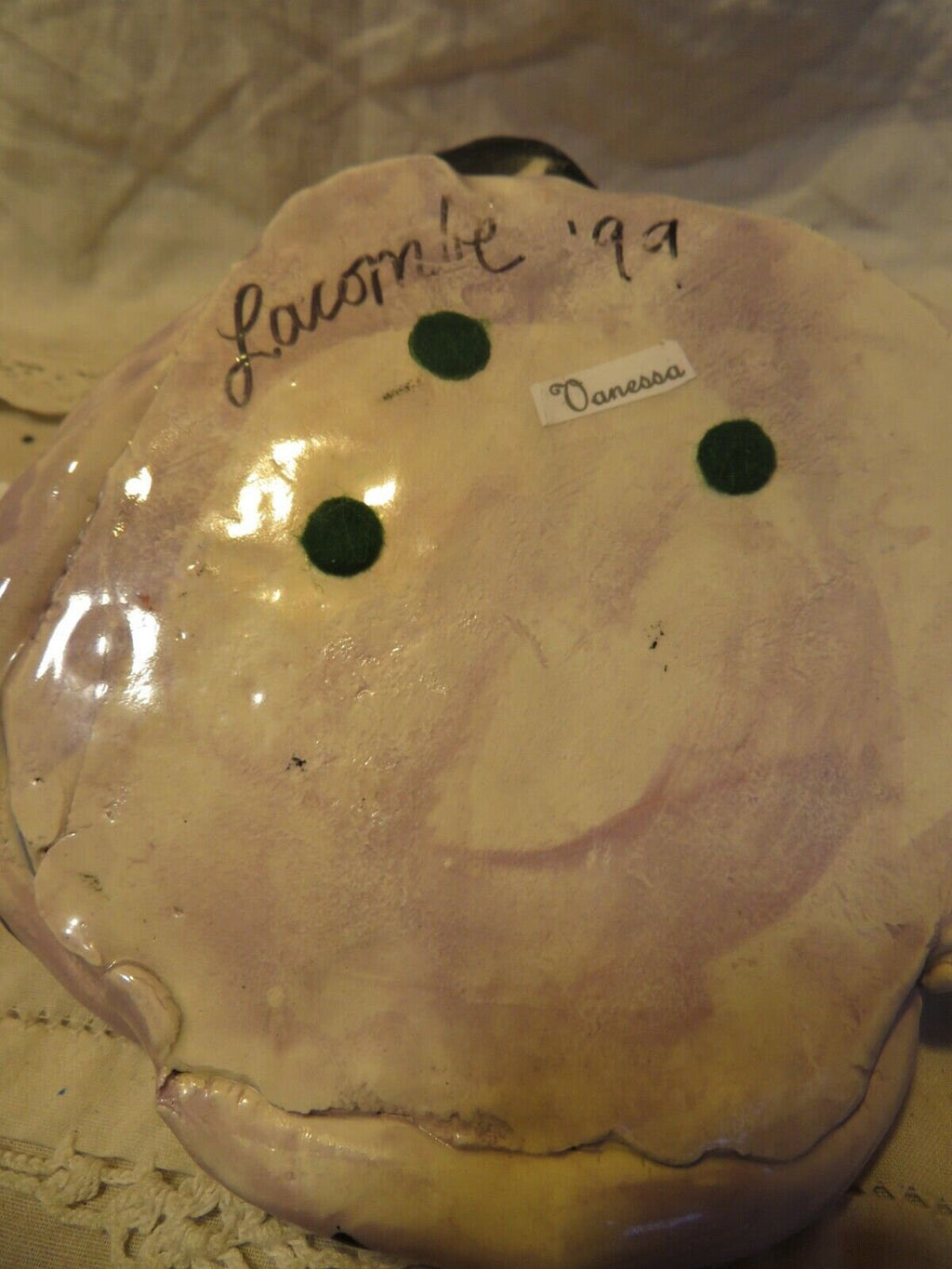 Vanessa — Vintage WhimsiClay Ceramic Ashtray, Rare 1999 Original by Amy Lacombe