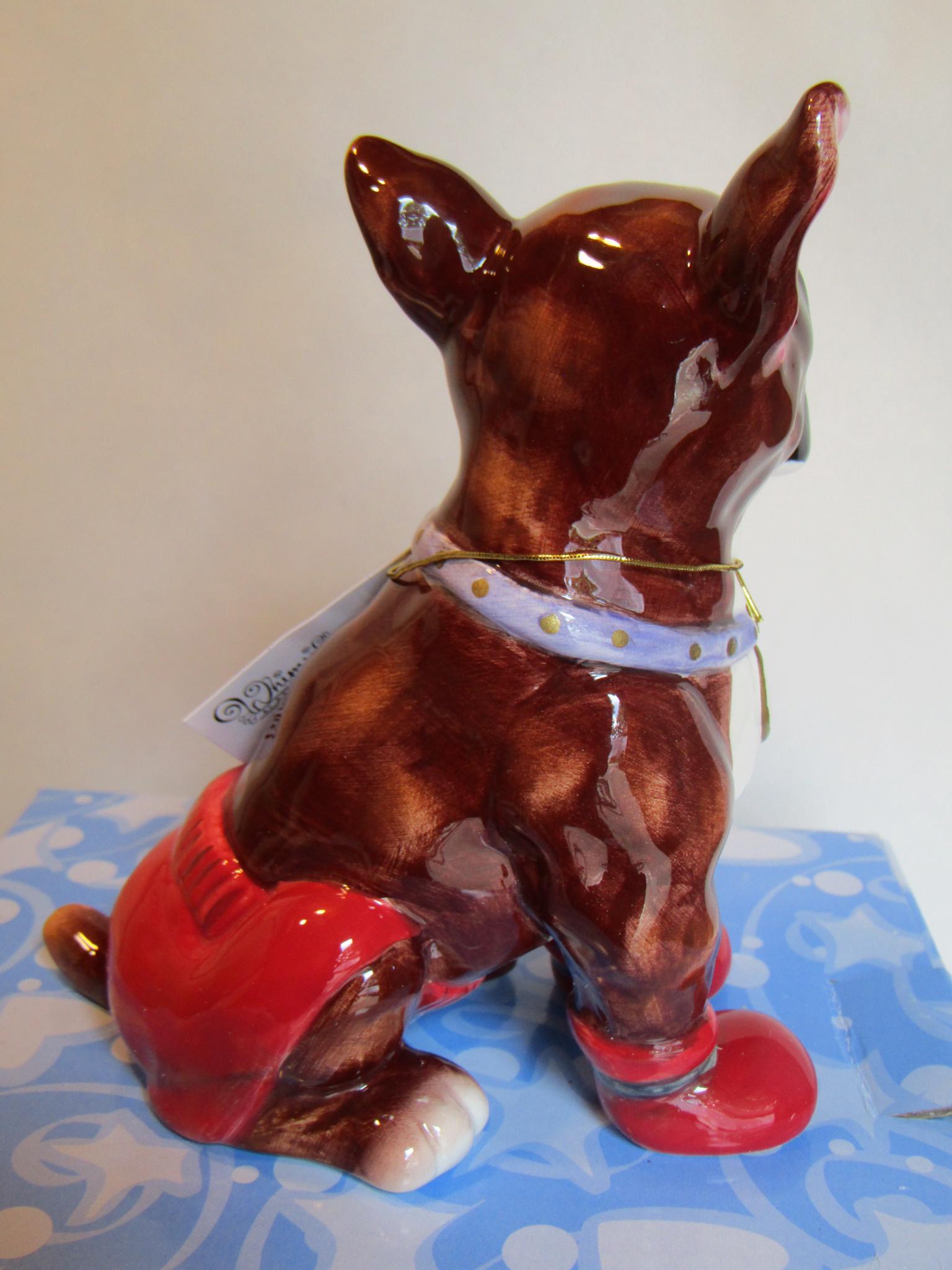 WhimsiClay Boxer Dog Figurine, Dog Lover Gift with Pins