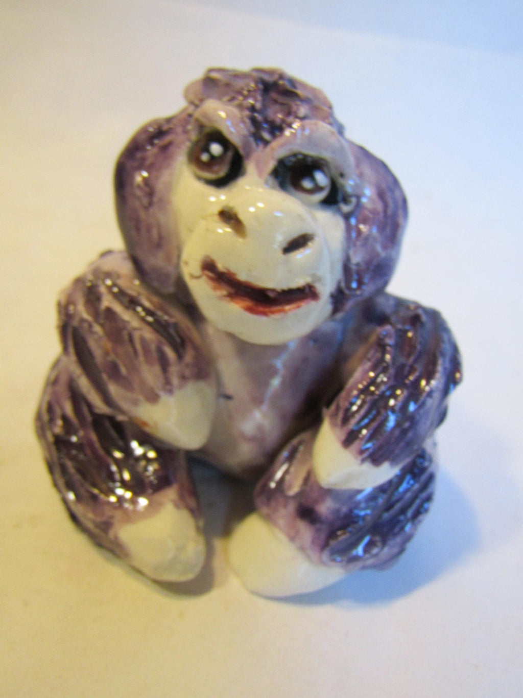 Camilla — WhimsiClay Purple Gorilla Mini Figurine by Amy Lacombe