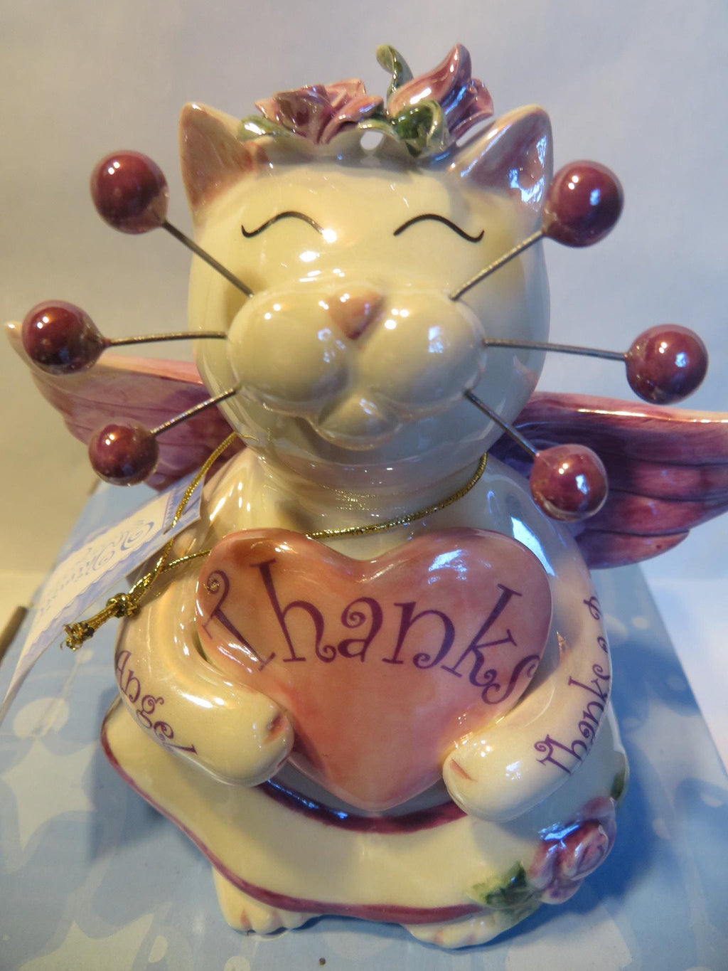 Angelica — WhimsiClay Gratitude Angel Cat with Angelica Cat Pin