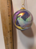 Peace Dove — Vintage Blue Lustered Hand-Painted Glass Ornament in Blue Velvet Box