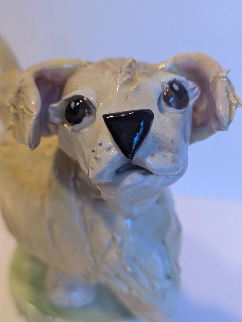 Butterscotch — WhimsiClay Golden Retriever Sculpture by Amy Lacombe