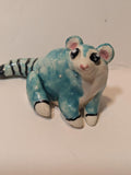 Turquoise Ringtail Joey — WhimsiClay Mini Sculpture by Amy Lacombe