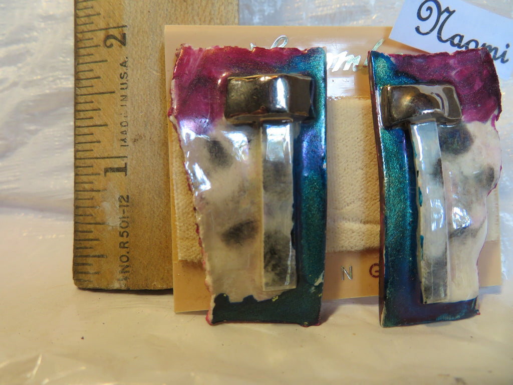 NAOMI multi-color ceramic pierced earrings by Amy Lacombe