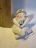Chantal — Vintage WhimsiClay Mini Angel with Crystal & Angel Cat Pin by Amy Lacombe