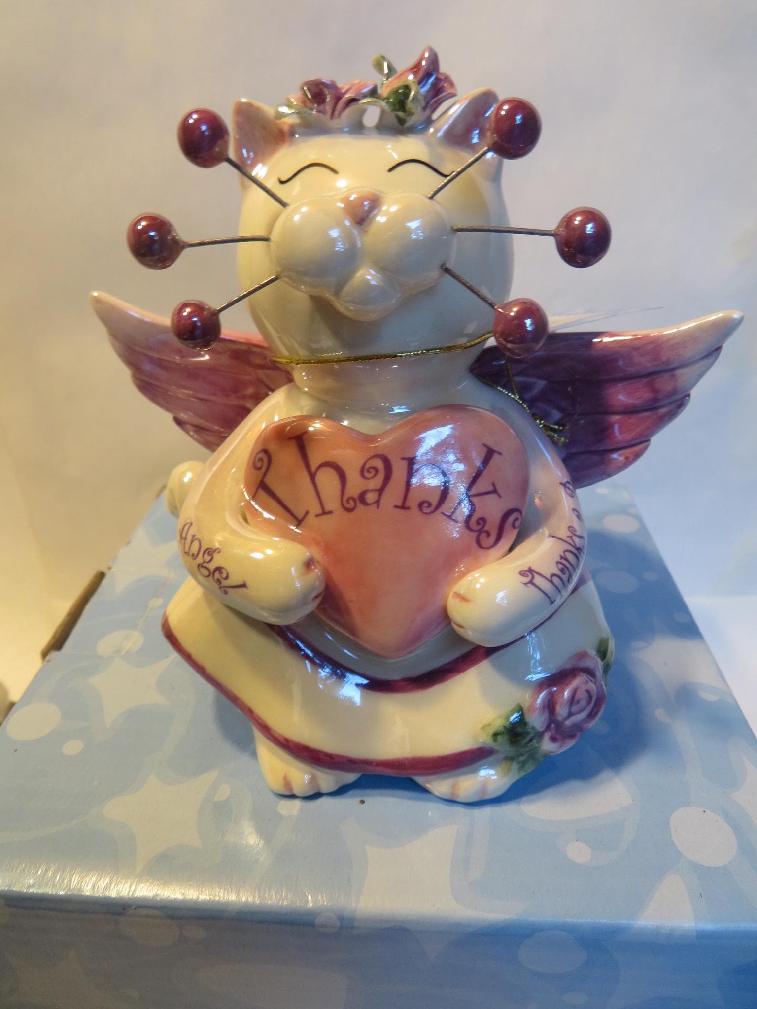 Angelica — WhimsiClay Gratitude Angel Cat with Angelica Cat Pin