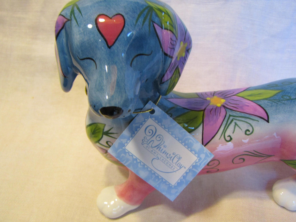Roxie — WhimsiClay Dachshund with Two Surprise Dog Pins