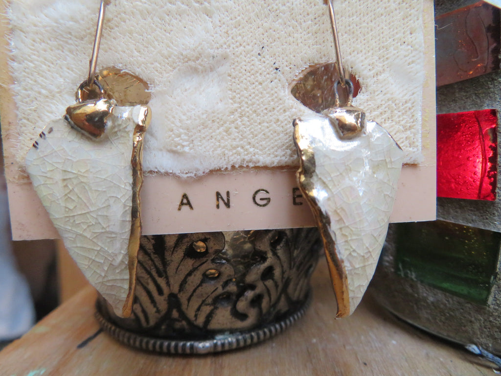 Simplicity — WhimsiClay Cream Ceramic Earrings by Amy Lacombe