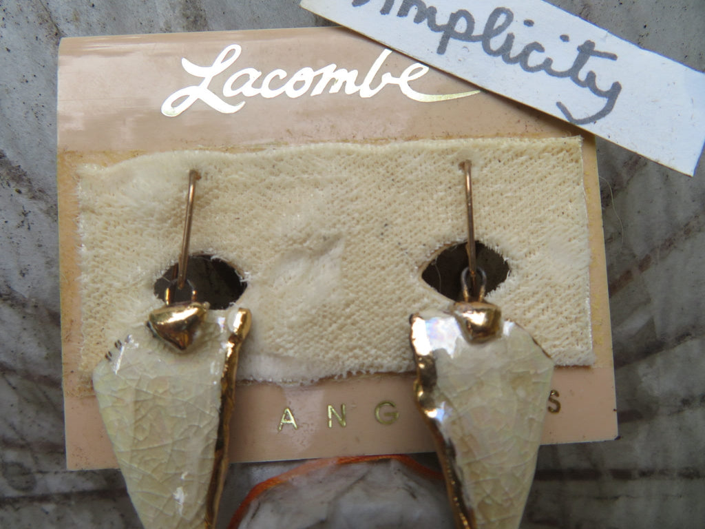 Simplicity — WhimsiClay Cream Ceramic Earrings by Amy Lacombe