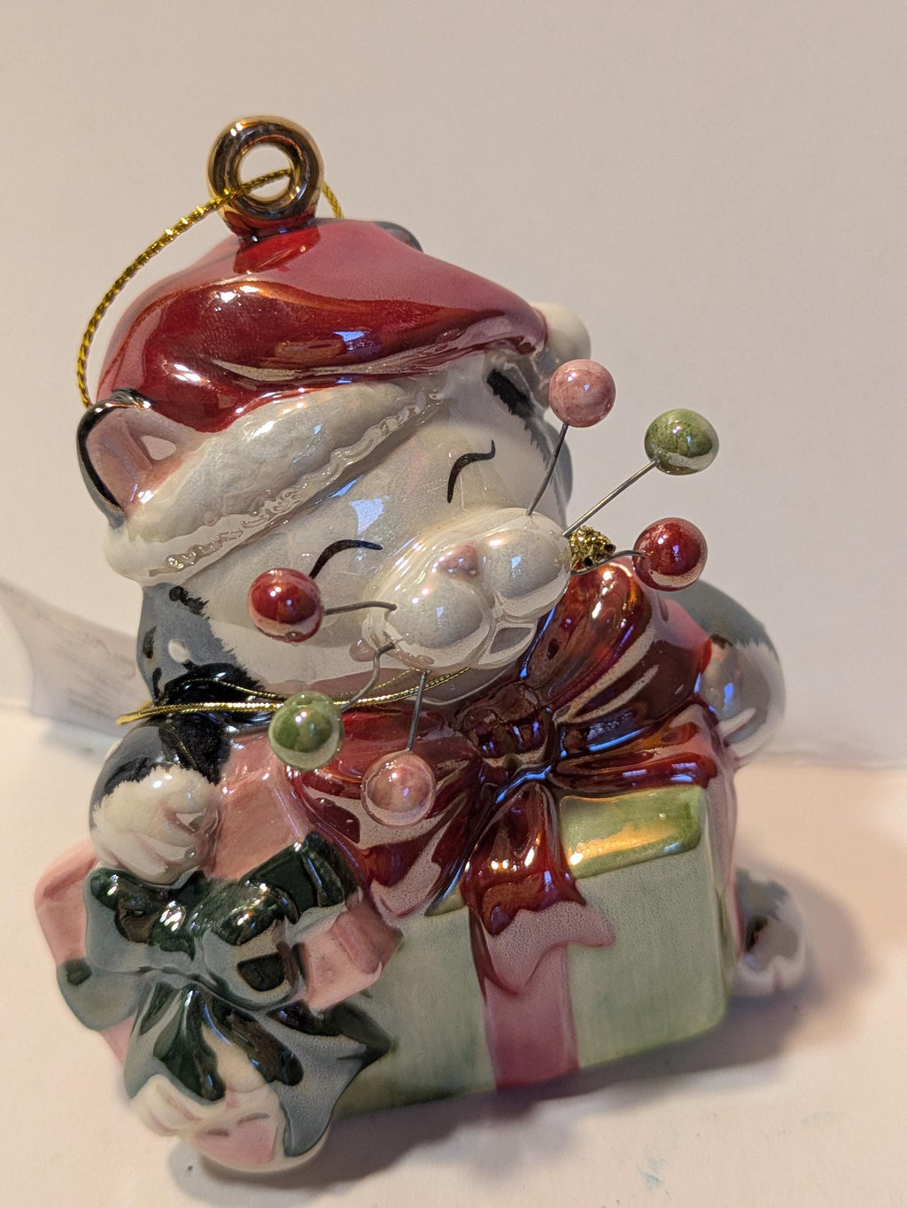 Noel — Rare WhimsiClay Colorful Tuxedo Cat Ornament