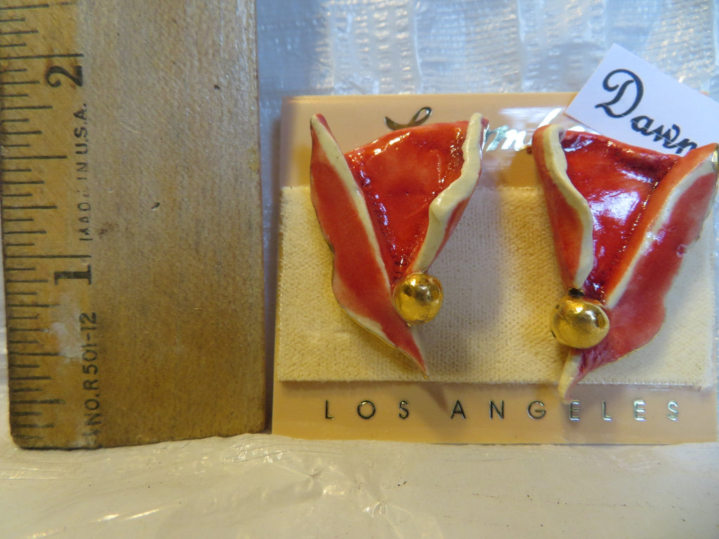 Dawn — WhimsiClay Bold Statement Ceramic Earrings by Amy Lacombe, with Cat Pin