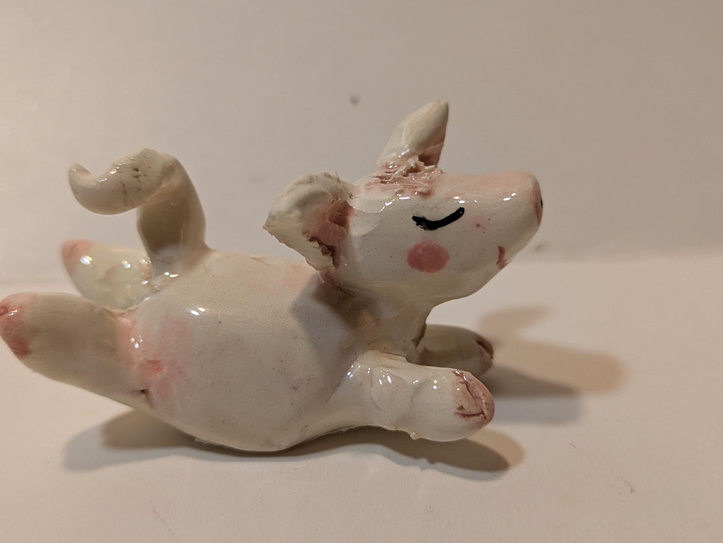 Pink Piggy Lili, WhimsiClay mini Sculpture