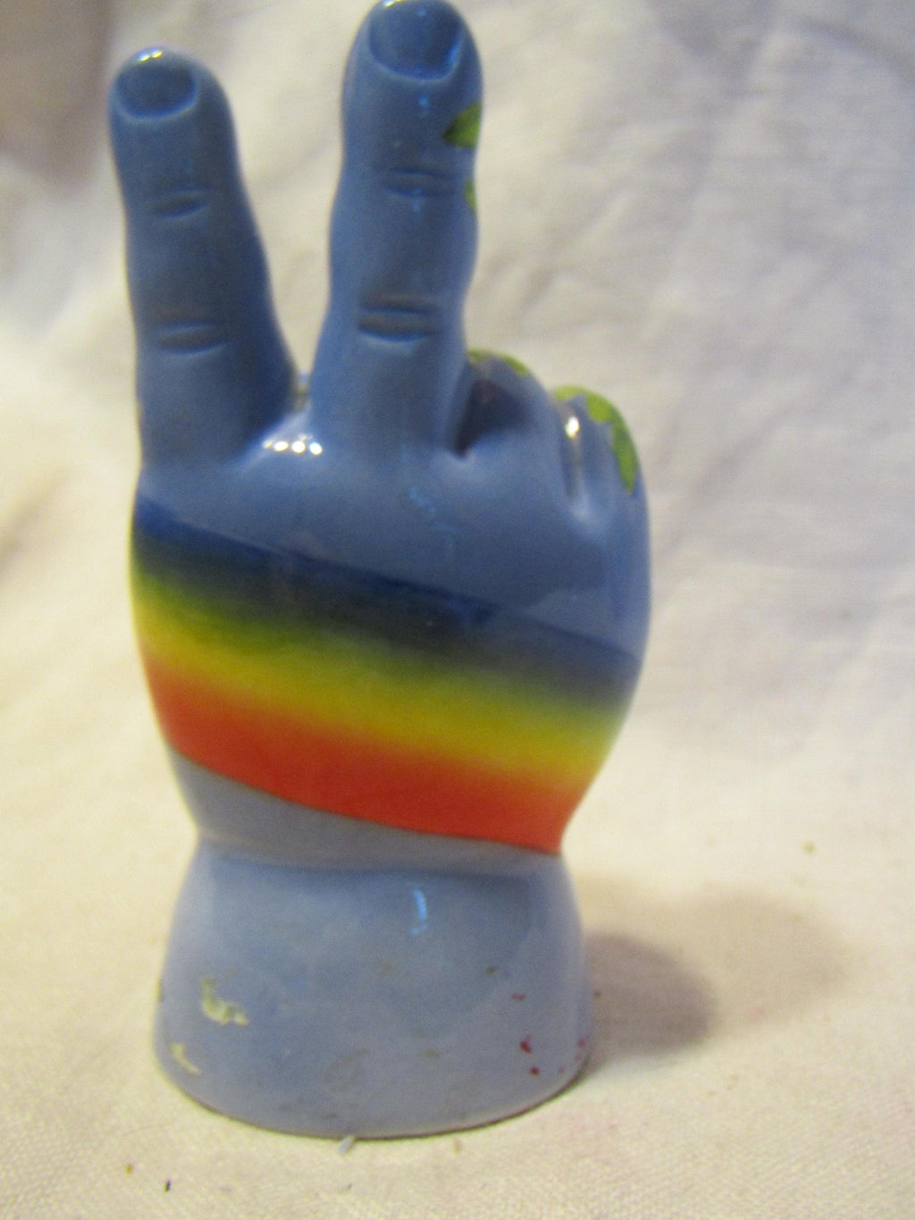 Rainbow Teddy Bear — WhimsiClay Prototype by Amy Lacombe, with Floral Pin