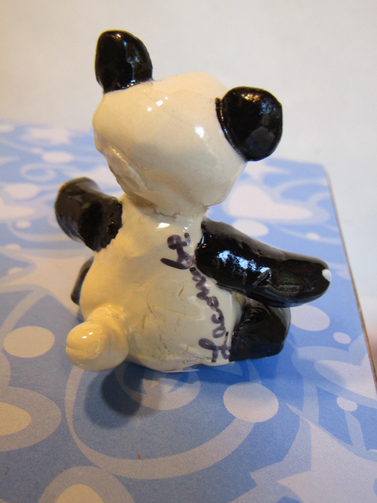 Bunny — WhimsiClay Baby Panda Figurine, Handmade by Amy Lacombe
