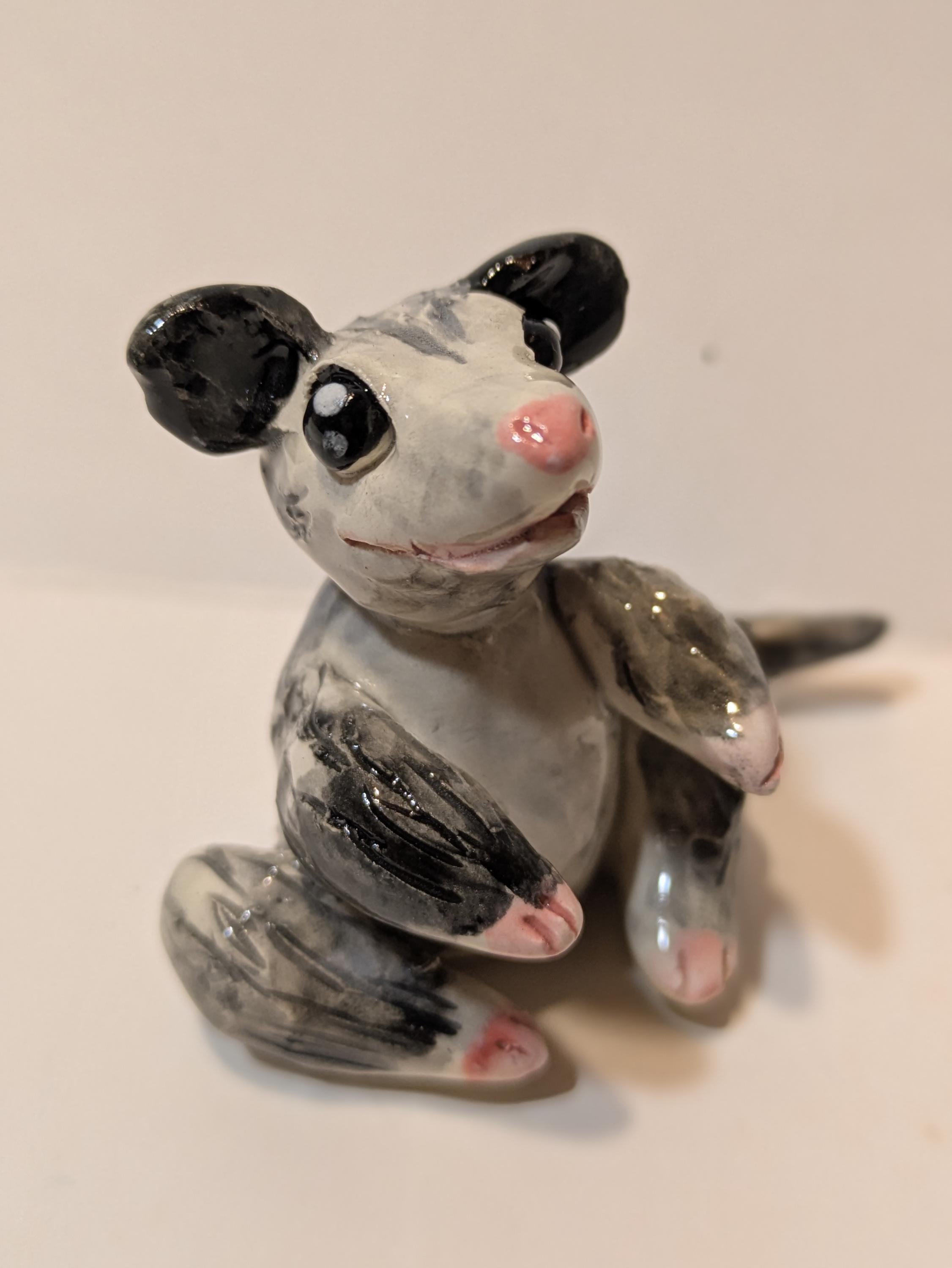 WhimsiClay Polly Possum, Mini Figurine by Amy Lacombe.