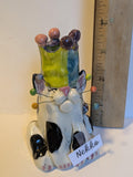 Nekko — Vintage WhimsiClay Black & White Cat Candle Holder by Amy Lacombe