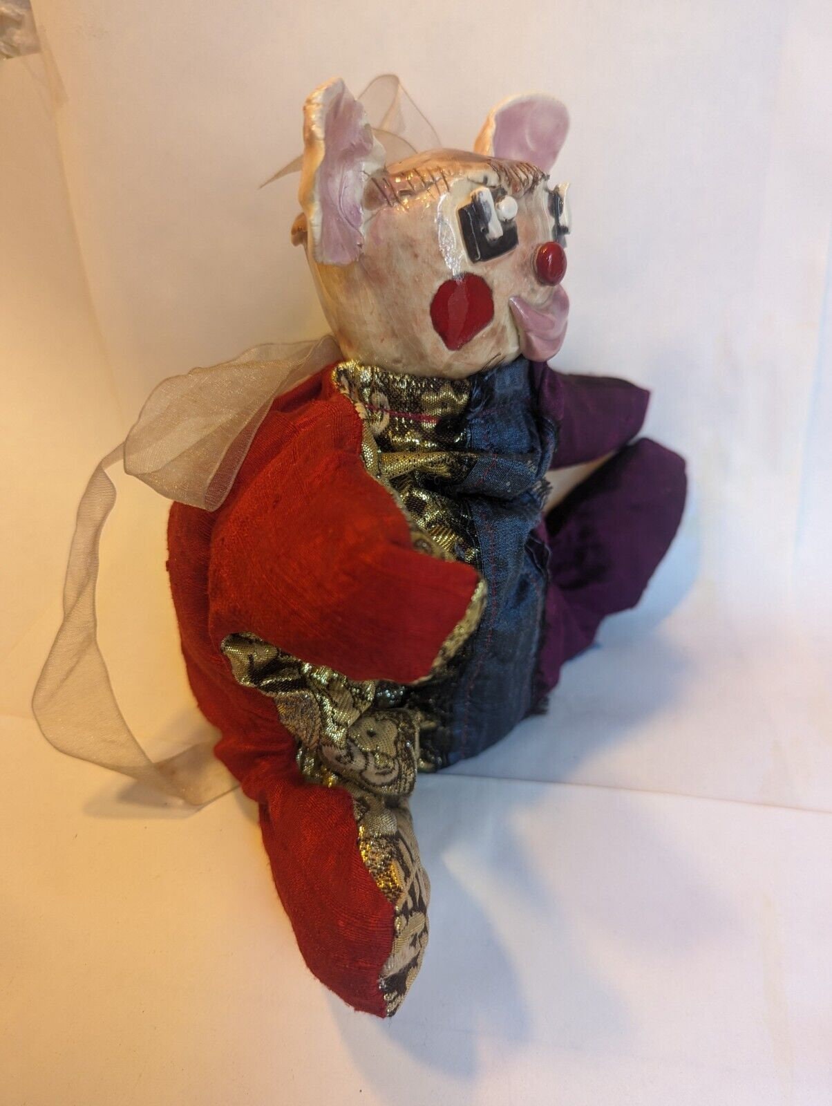 Musical Silk Clown Doll — WhimsiClay Mixed Media, Plays Happy Birthday