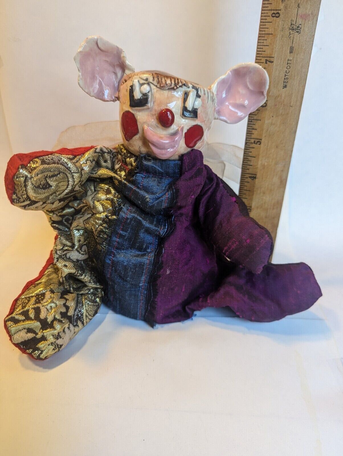 Musical Silk Clown Doll — WhimsiClay Mixed Media, Plays Happy Birthday