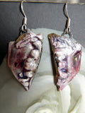 Venezia — WhimsiClay Earrings with Platinum & Mother of Pearl Lustre in Purple