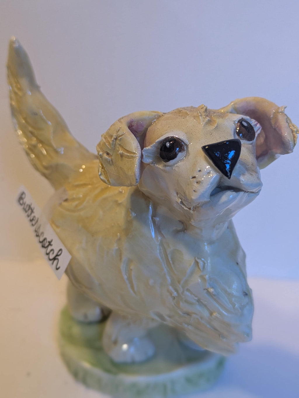Butterscotch — WhimsiClay Golden Retriever Sculpture by Amy Lacombe