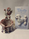 Pink Poodle — Vintage WhimsiClay Lavender Stripe Tealight Holder by Amy Lacombe