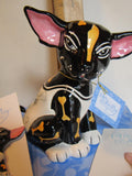 Killer — WhimsiClay Chihuahua Sculpture by Amy Lacombe, Gift Boxed with Pins