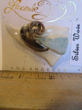 Silver Wave — WhimsiClay Brooch with Platinum Lustre & Matte Finish
