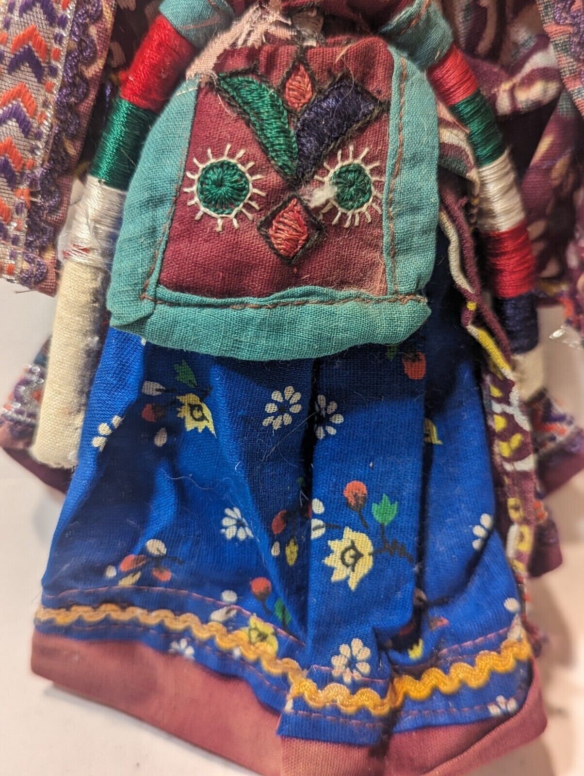 Handmade Indian Doll – Vintage Fabric Figurine with Jewelry