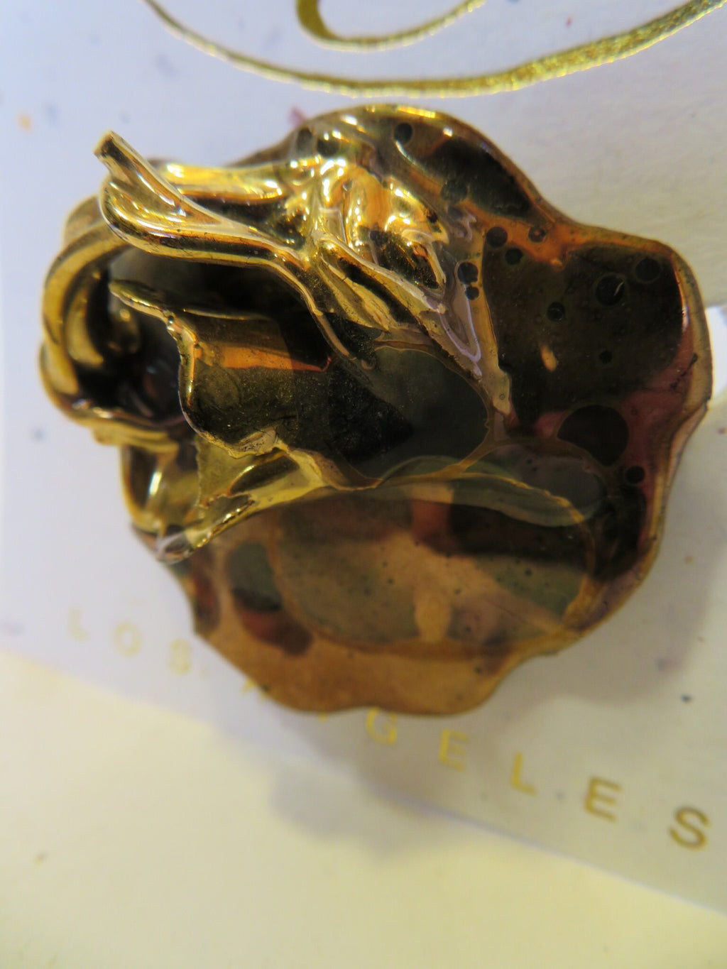 Bronze Medal — WhimsiClay Brooch with Gold & Metallic Halo Luster Finish