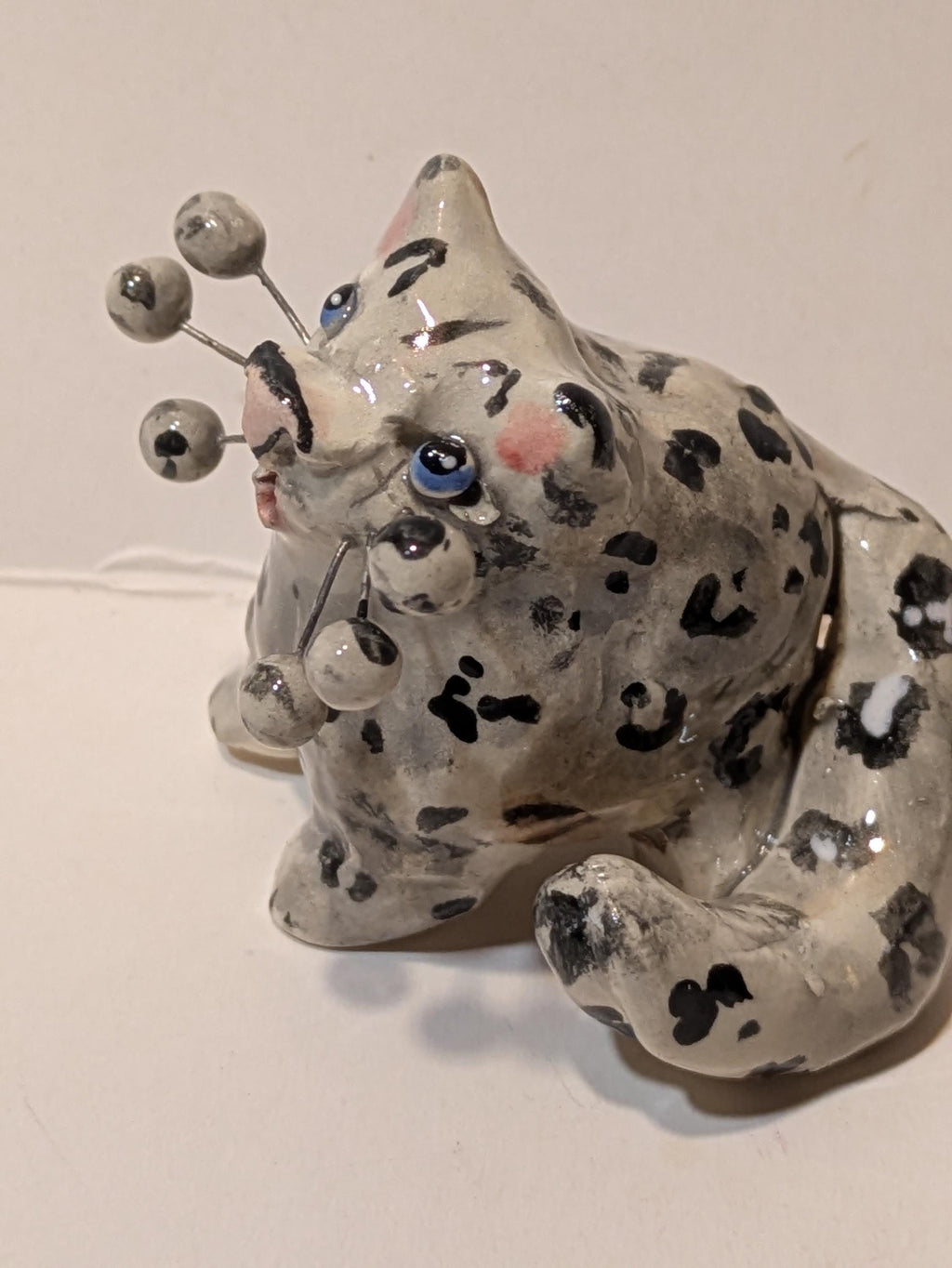 Lila Leopard — WhimsiClay Mini Snow Leopard Sculpture by Amy Lacombe