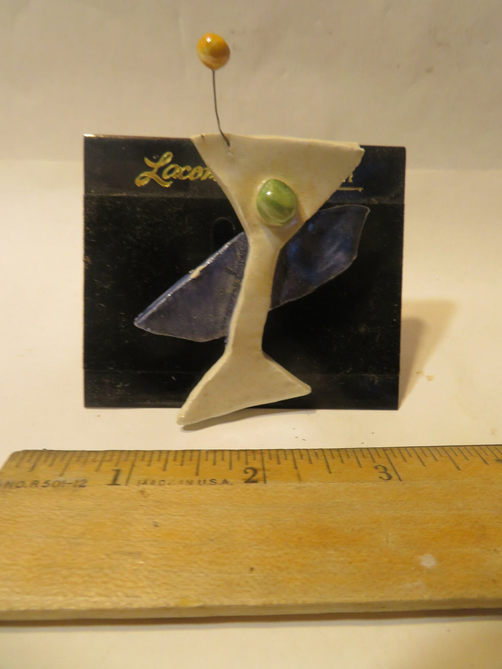 Martini — Vintage WhimsiClay Handmade Ceramic Pin by Amy Lacombe