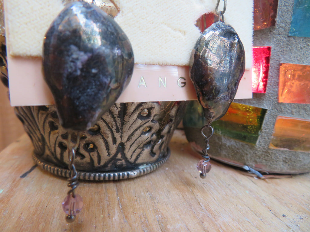 Genevieve — WhimsiClay Black Lustrous Earrings by Amy Lacombe