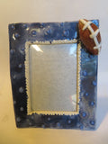 Vintage WhimsiClay  Handmade One-of-a-kind Ceramic Football Themed Photo Frame