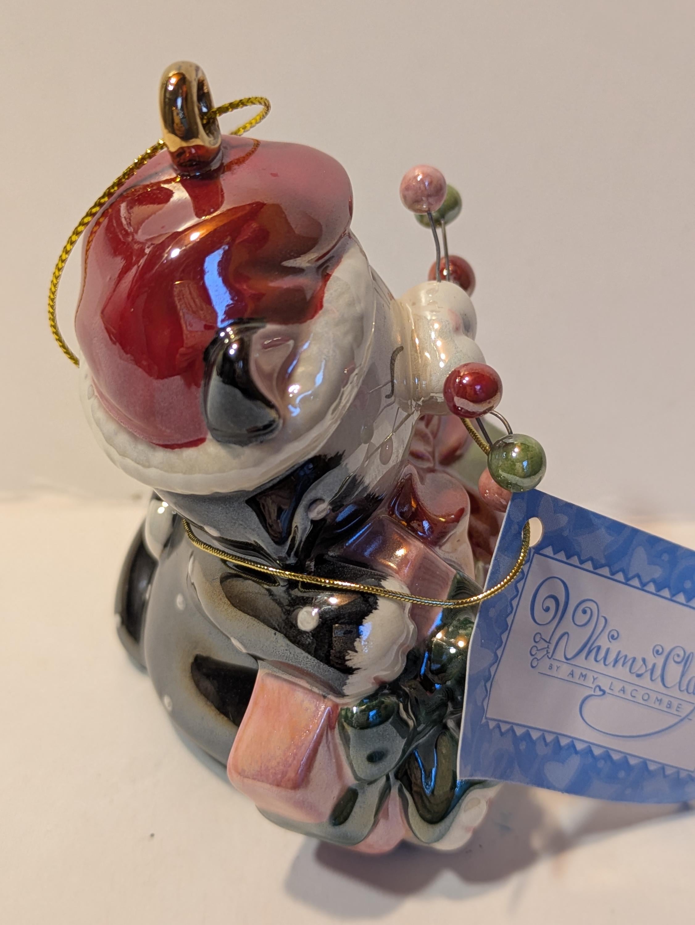 Noel — Rare WhimsiClay Colorful Tuxedo Cat Ornament