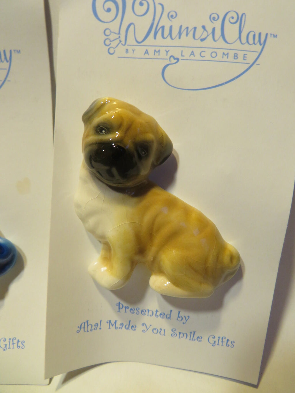 Bug & Fawn — WhimsiClay Pug Pin Pair by Amy Lacombe