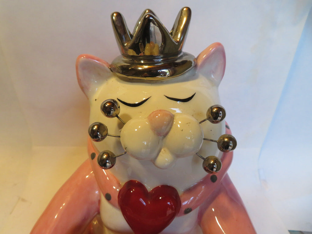 Queen — WhimsiClay Extra Large Cat Photo Frame with Platinum Crown & Red Heart Collar