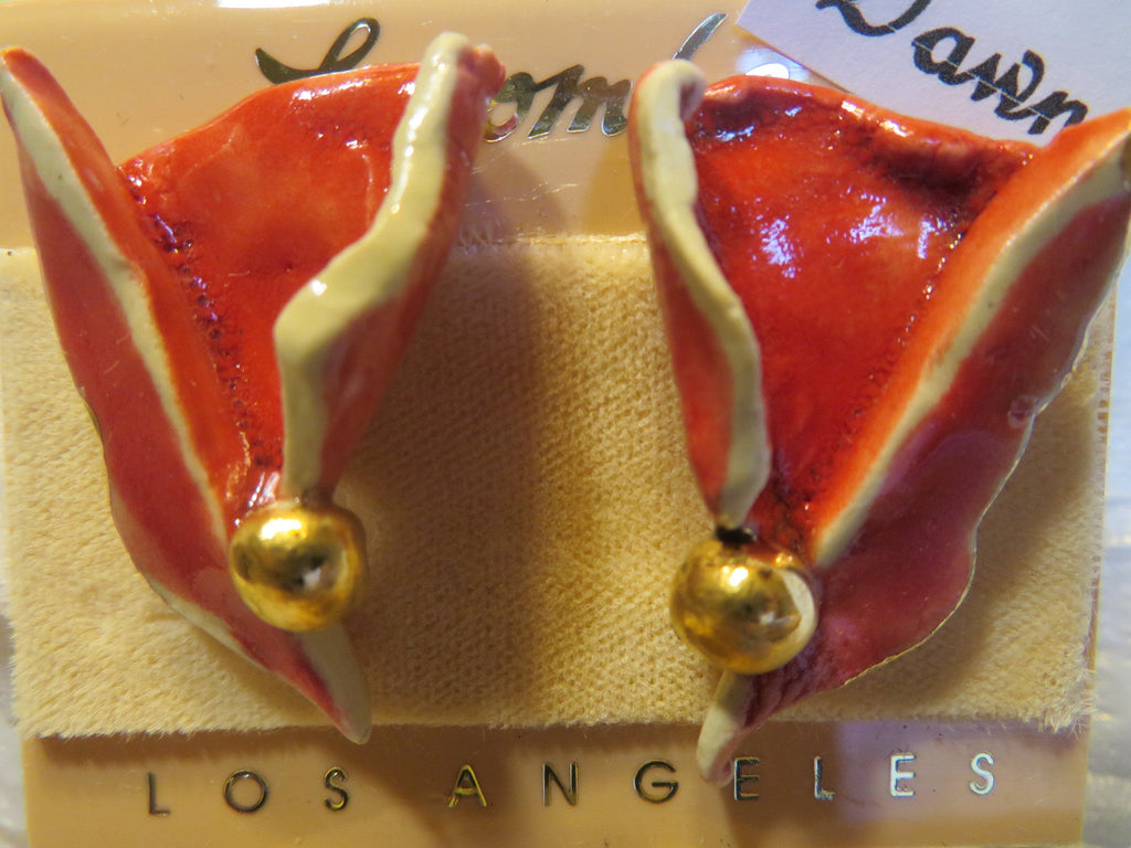 Dawn — WhimsiClay Bold Statement Ceramic Earrings by Amy Lacombe, with Cat Pin