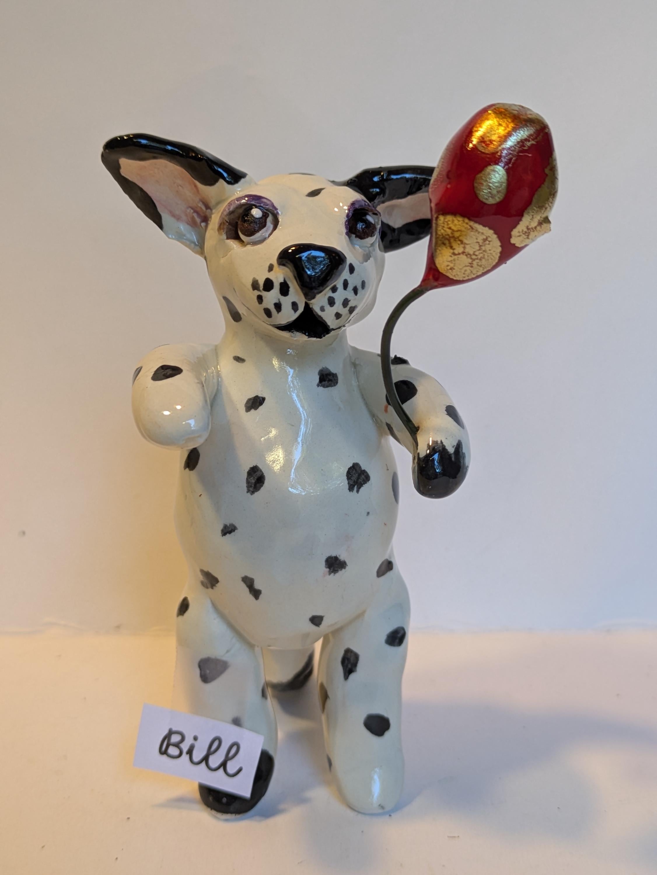 Balloon Dog — WhimsiClay Circus Figurine, Handmade by Amy Lacombe