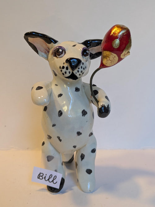 Balloon Dog — WhimsiClay Circus Figurine, Handmade by Amy Lacombe