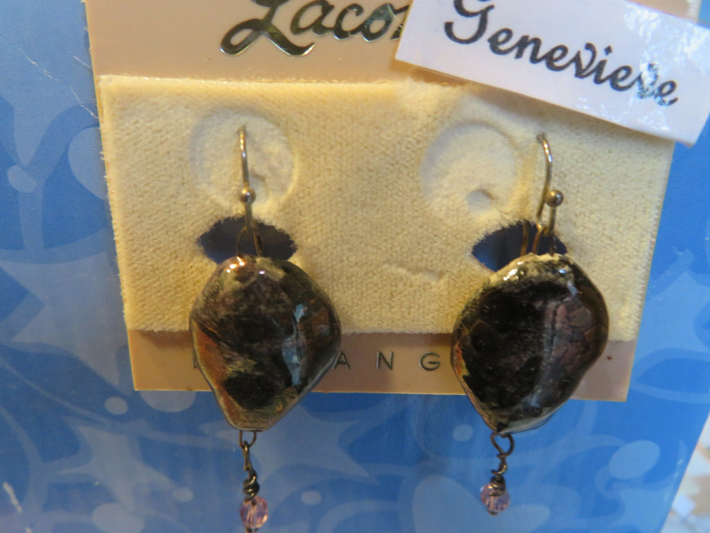 Genevieve — WhimsiClay Black Lustrous Earrings by Amy Lacombe