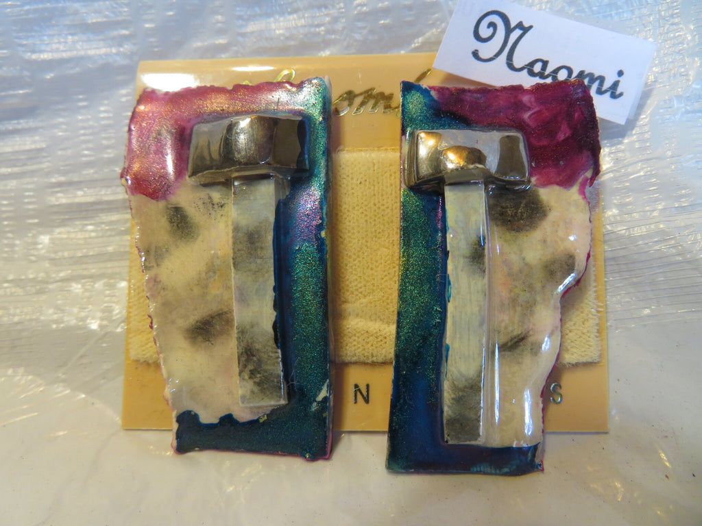 NAOMI multi-color ceramic pierced earrings by Amy Lacombe