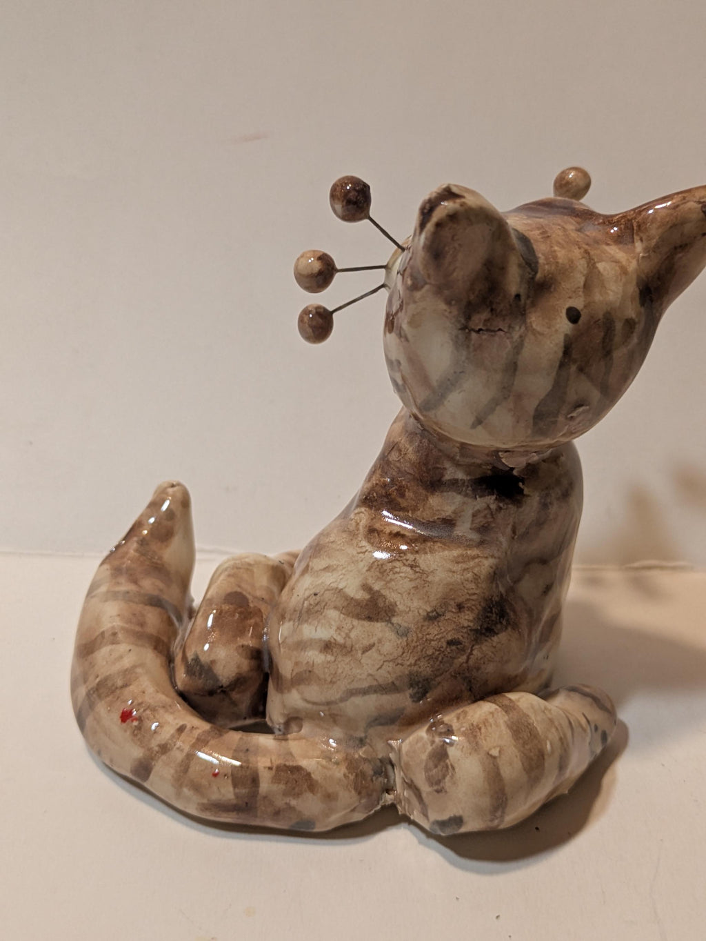 Tawny Tabby — WhimsiClay Small Cat Figurine, Handmade by Amy Lacombe