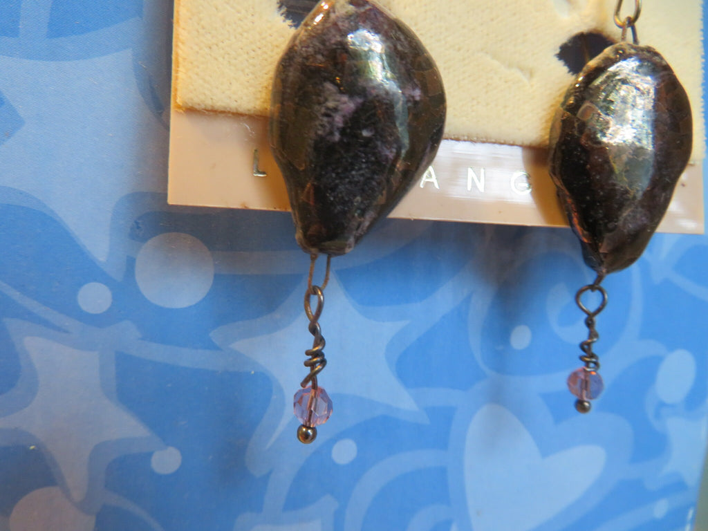 Genevieve — WhimsiClay Black Lustrous Earrings by Amy Lacombe