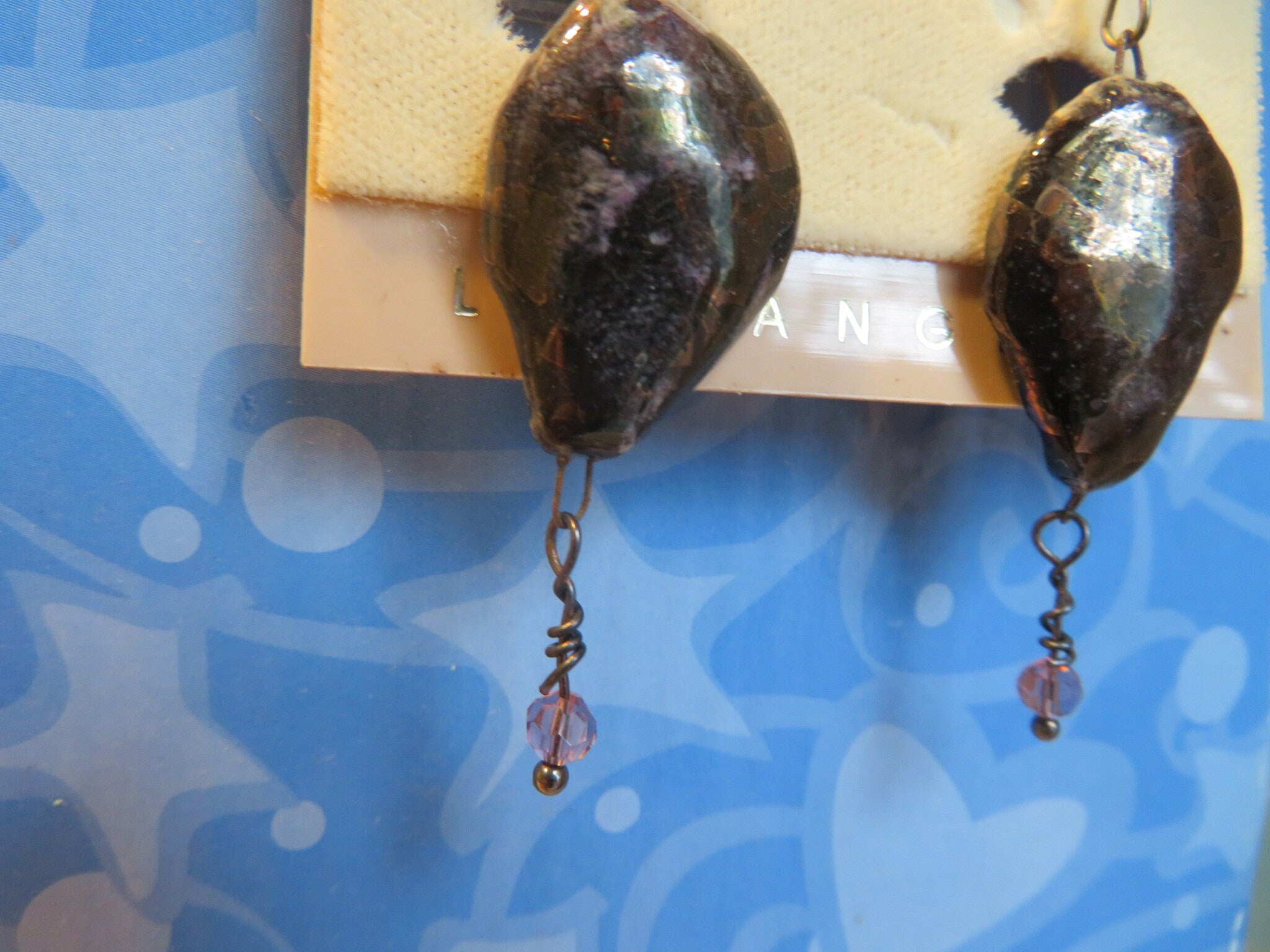 Genevieve — WhimsiClay Black Lustrous Earrings by Amy Lacombe