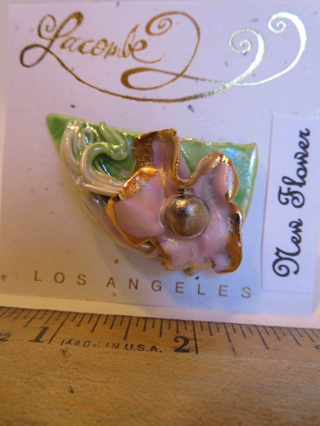 New Flower — WhimsiClay Multi-Pastel Gold-Trimmed Abstract Brooch