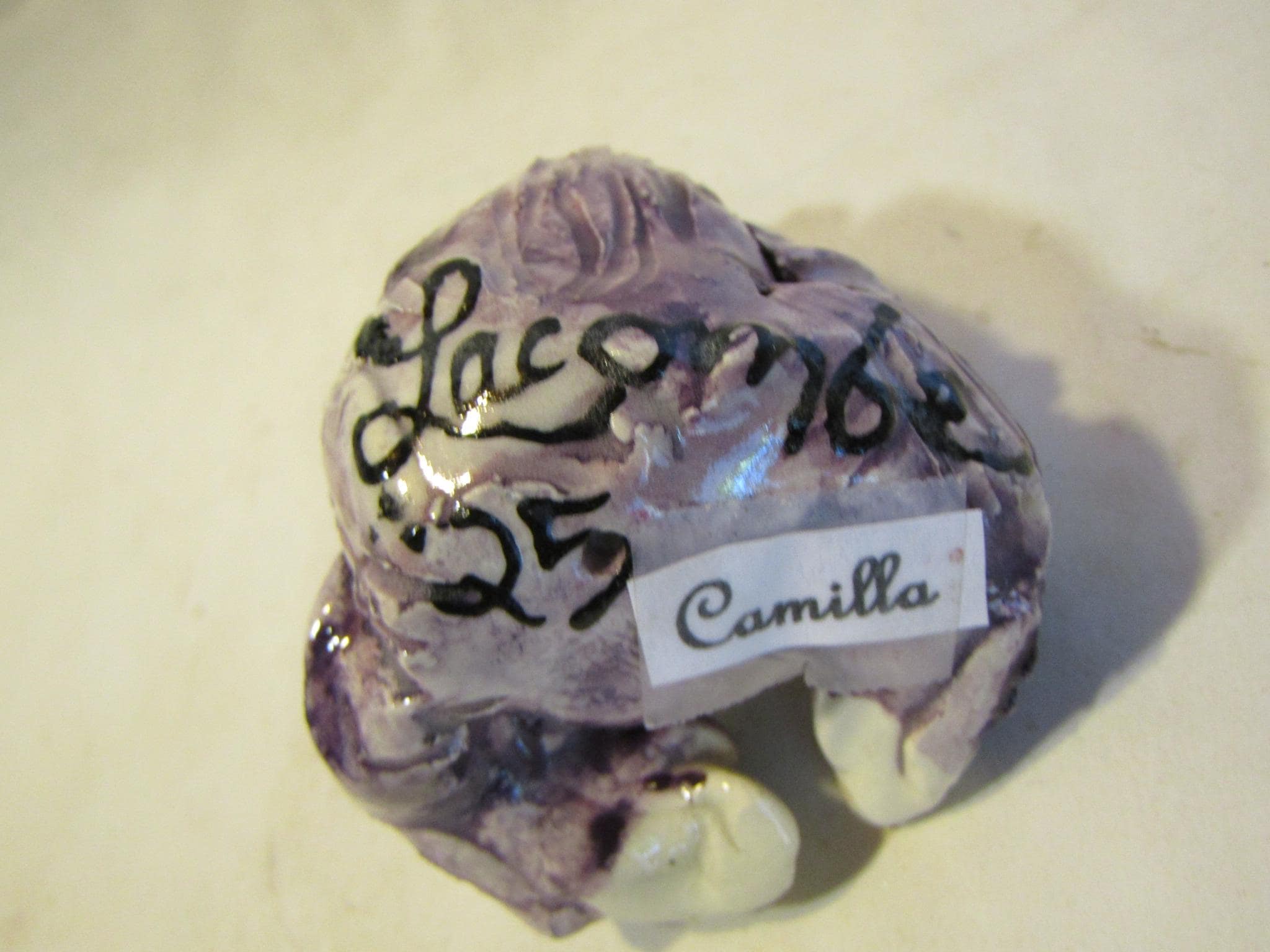 Camilla — WhimsiClay Purple Gorilla Mini Figurine by Amy Lacombe