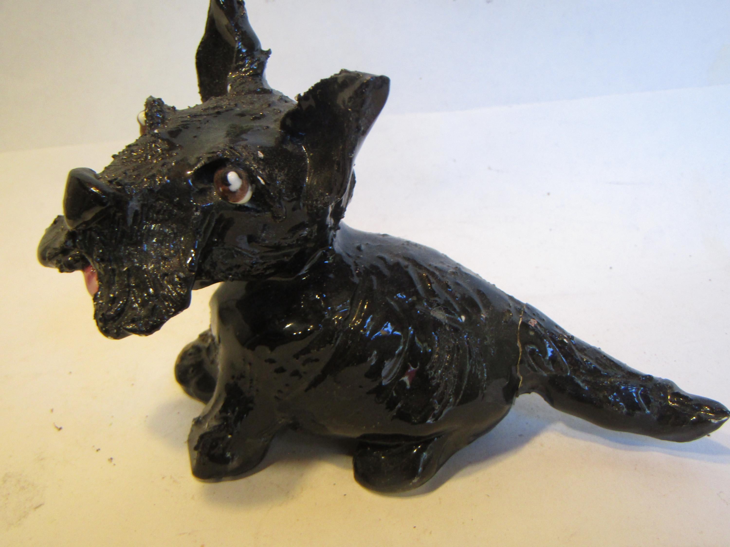 Sharkey — WhimsiClay One-of-a-Kind Scottish Terrier Sculpture by Amy Lacombe