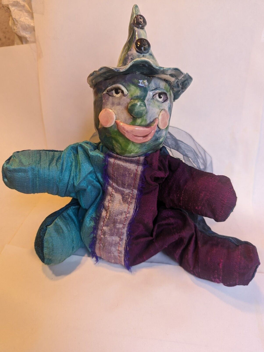 Poppy — WhimsiClay Mixed Media Musical Clown, Plays 'Send In The Clowns'
